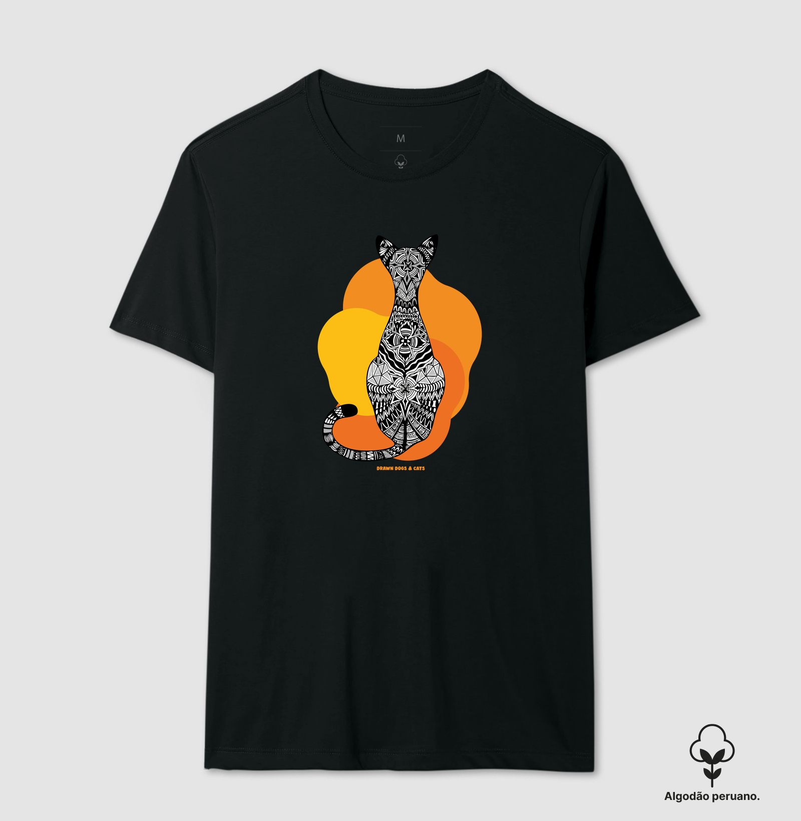 Gata de costas e fundo laranja e amarelo - Imagem 7