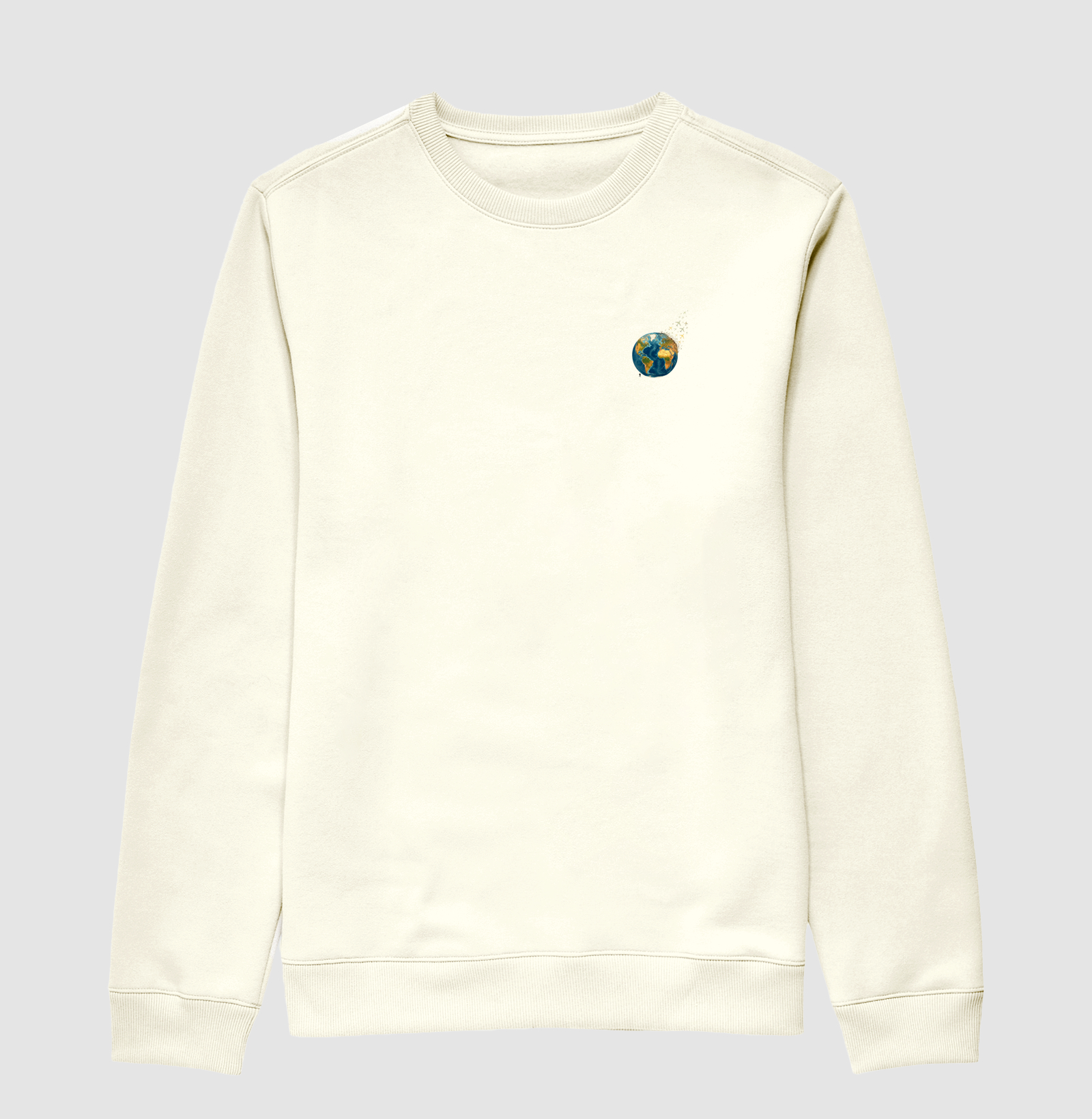 Camiseta Globo Terrestre Avioes Dispersos Bolso | Arte 3D Viagem Mundo Pocket | Colecao Viciados em Viagem - Imagem 2