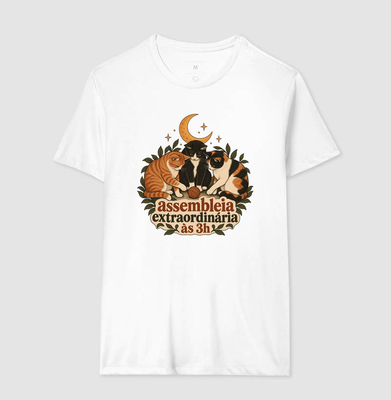Camiseta Vários Gatos "assembleia extraordinária às 3h" | Pelo & Pano - Imagem 4