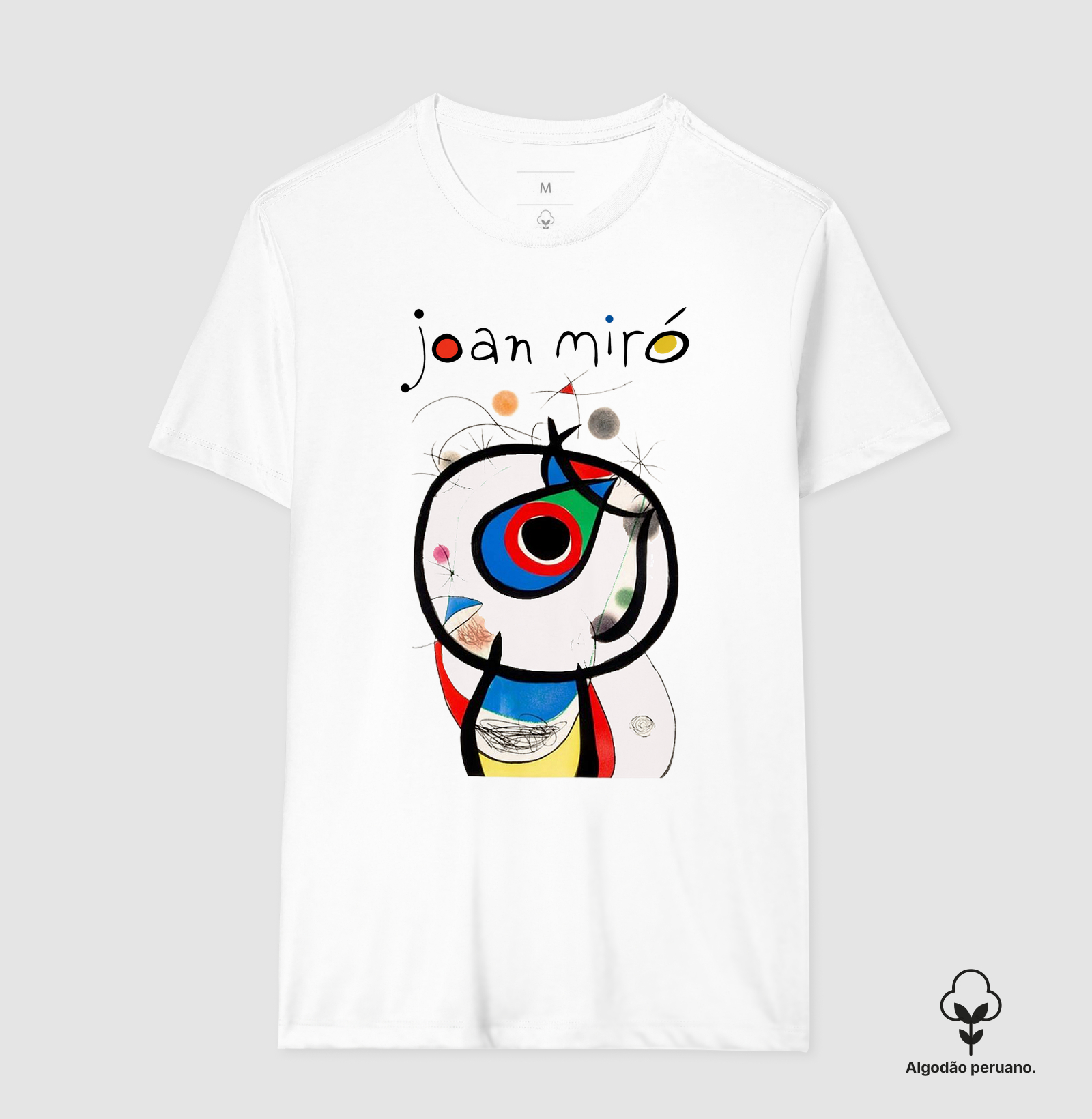 Camiseta Algodão Peruano Tanguis Joan Miró Mulher e Pássaro - Imagem 2