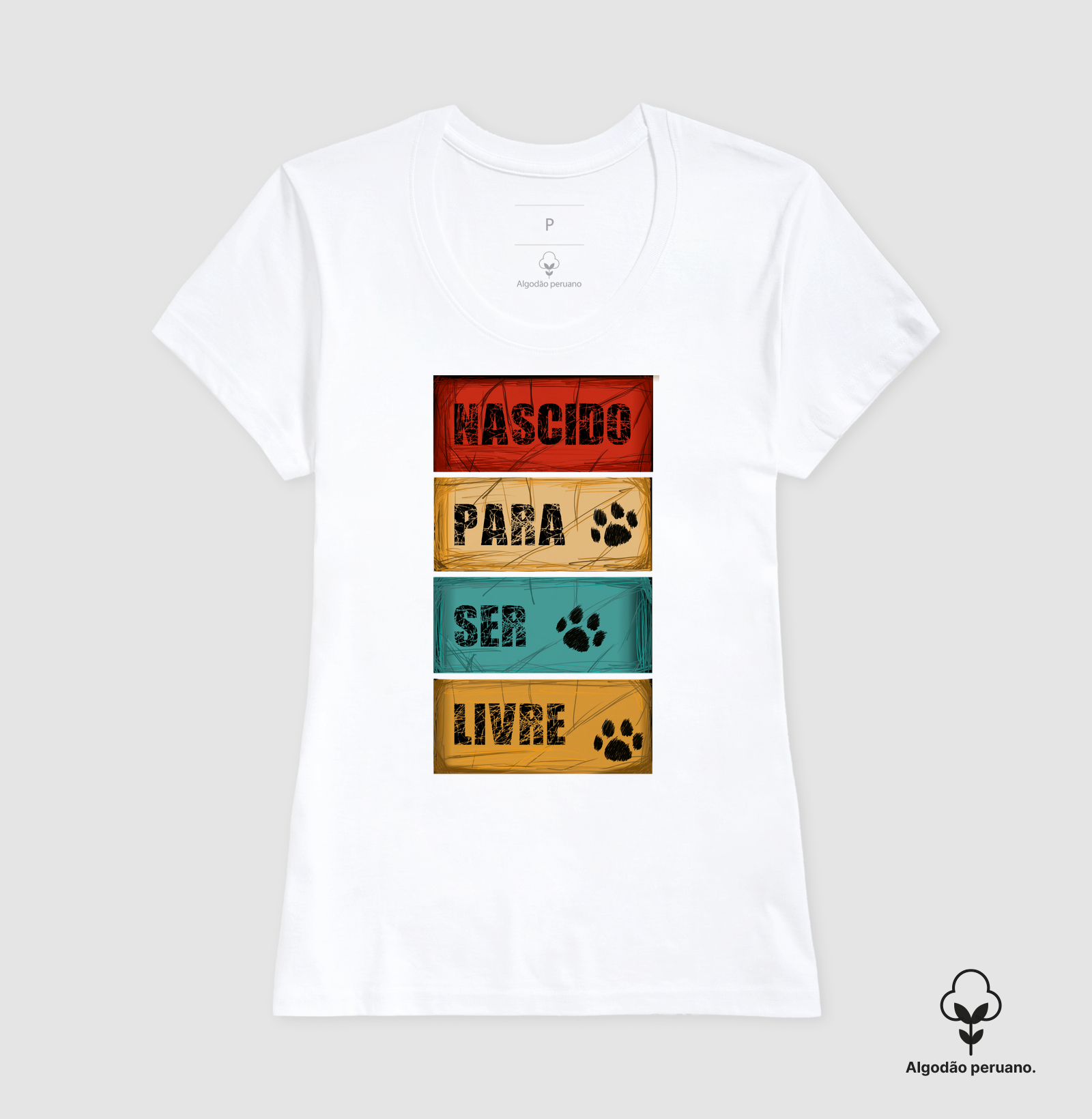 Camiseta Algodão Peruano Nascido para Ser Livre - Imagem 9