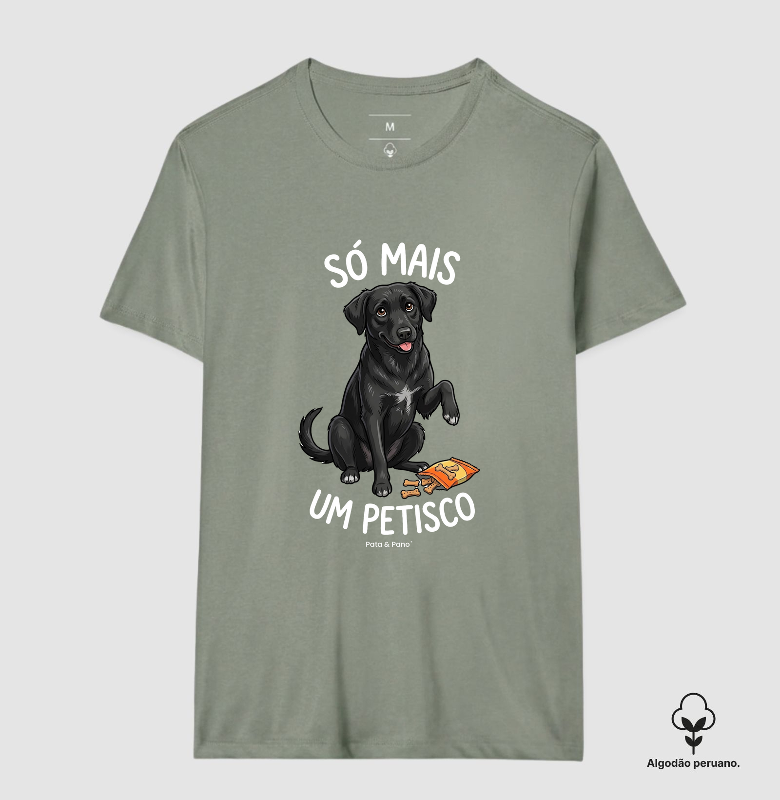 CAMISETA ALGODÃO PERUANO VIRA-LATA PRETO PETISCO - Imagem 4
