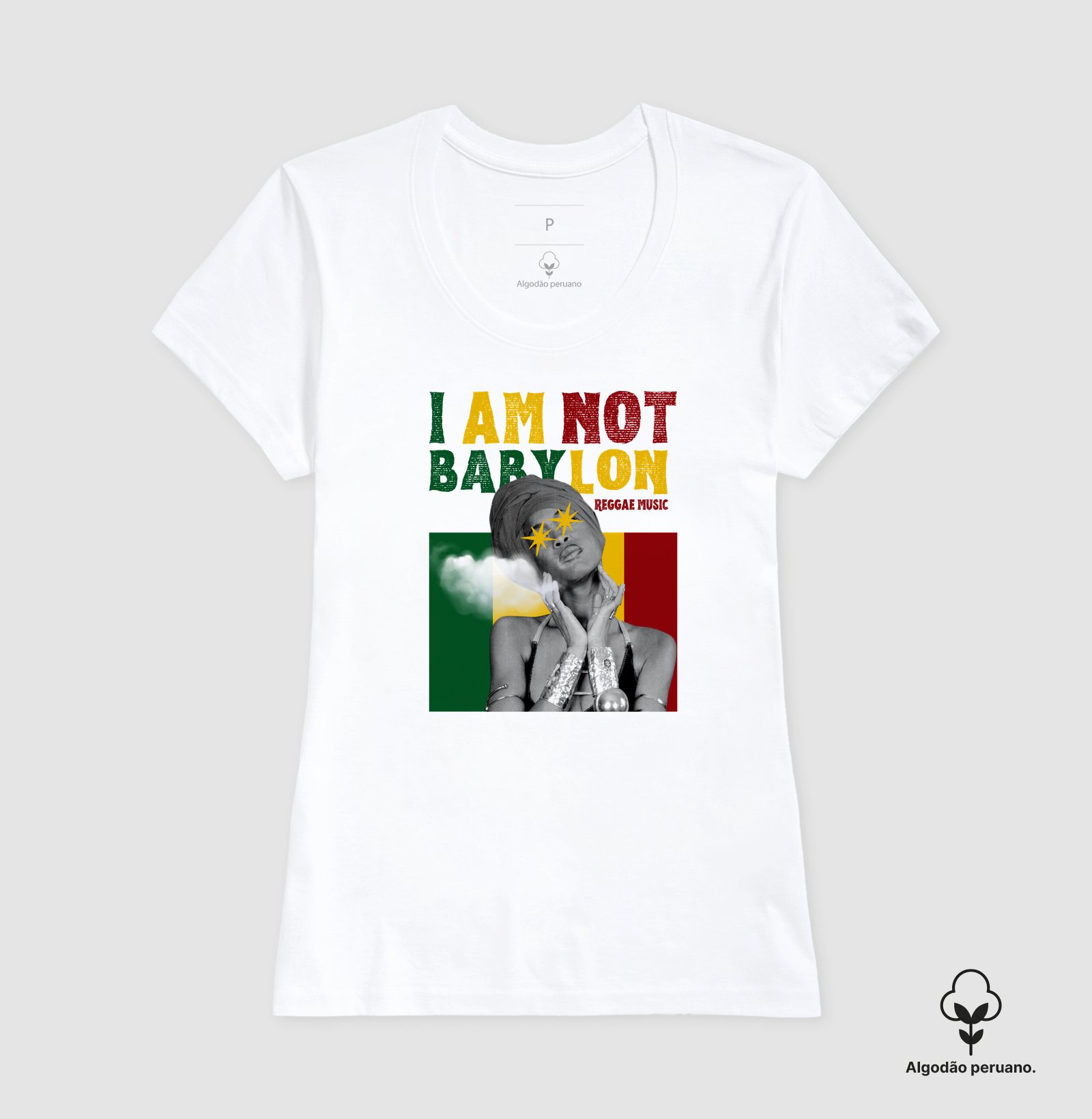Camiseta Oversized  I Am Not Babylon!  Coleção Reggae. Unissex. Algodão Premium. - Imagem 7