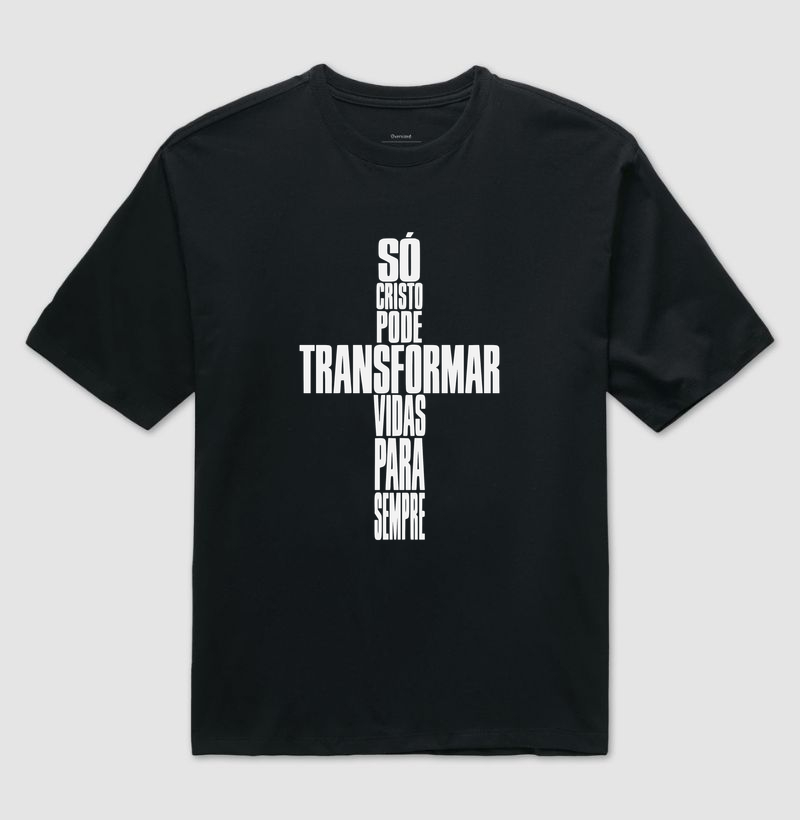 Camiseta Oversized Só Cristo Muda Vidas - Imagem 2