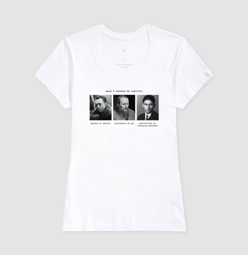 Camiseta Meus 3 Estados de Espírito | Camus, Kafka e Dostoiévski - Imagem 7