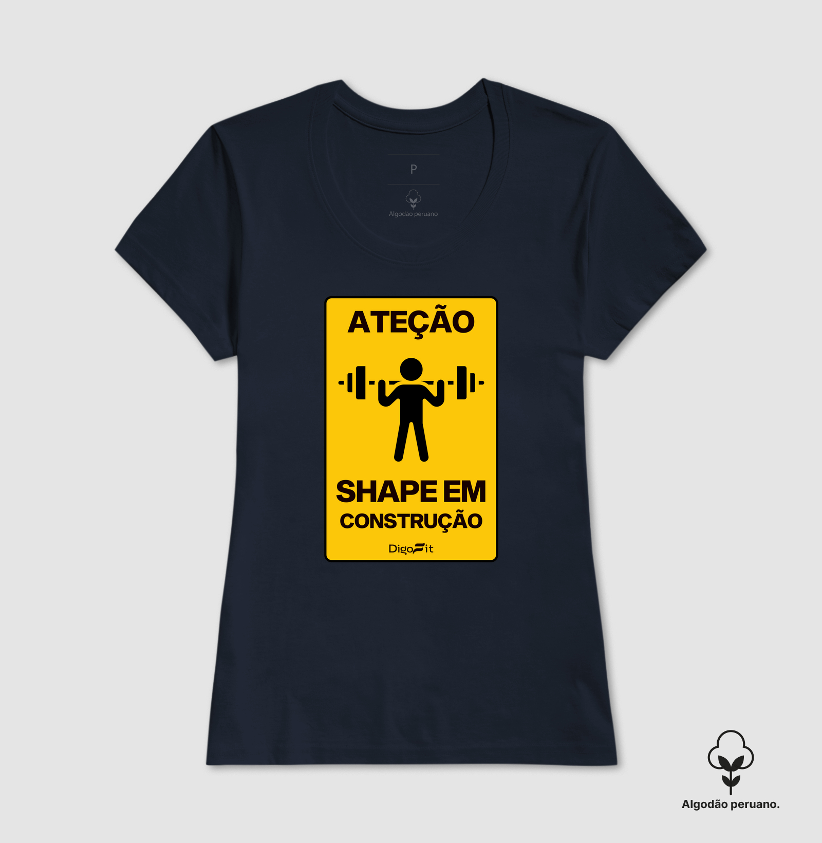 CAMISETA ALGODÃO PERUANO ACADEMIA SHAPE EM CONSTRUÇÃO - Imagem 3