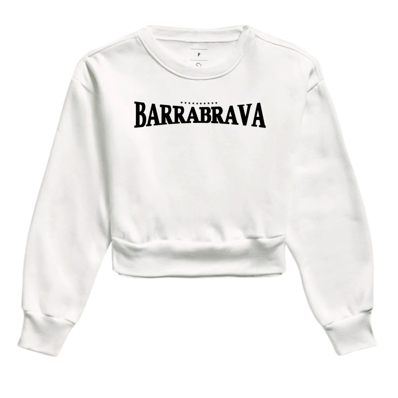Cropped Moletom Barra Brava - Branco