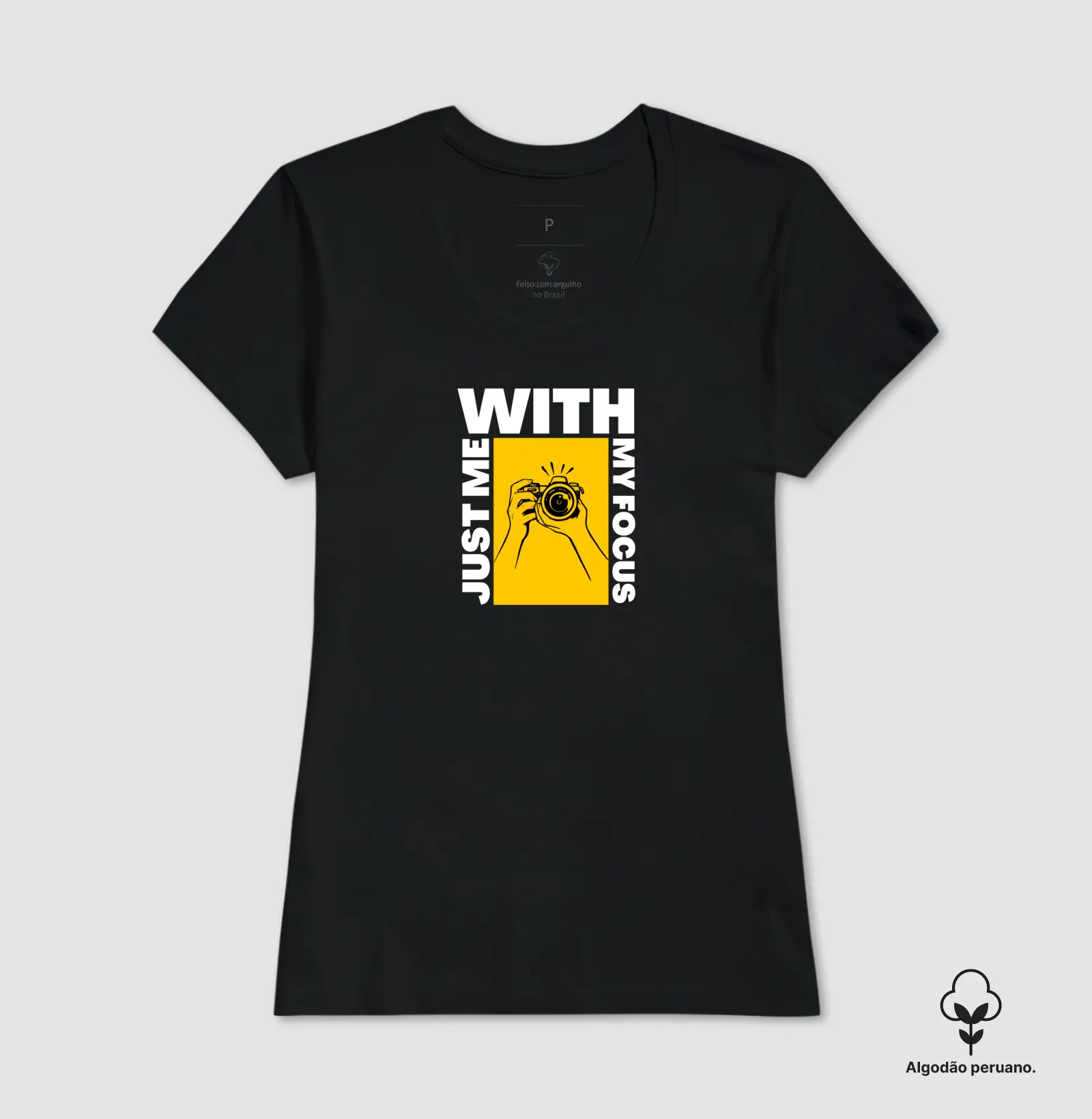 Camiseta Premium algodão Peruano Just Me with My focus - Imagem 2