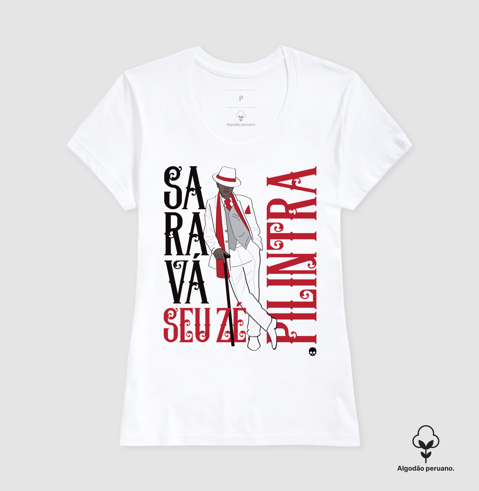 Camiseta Umbanda Saravá Seu Zé Pilintra - Em Algodão Peruano - Imagem 5