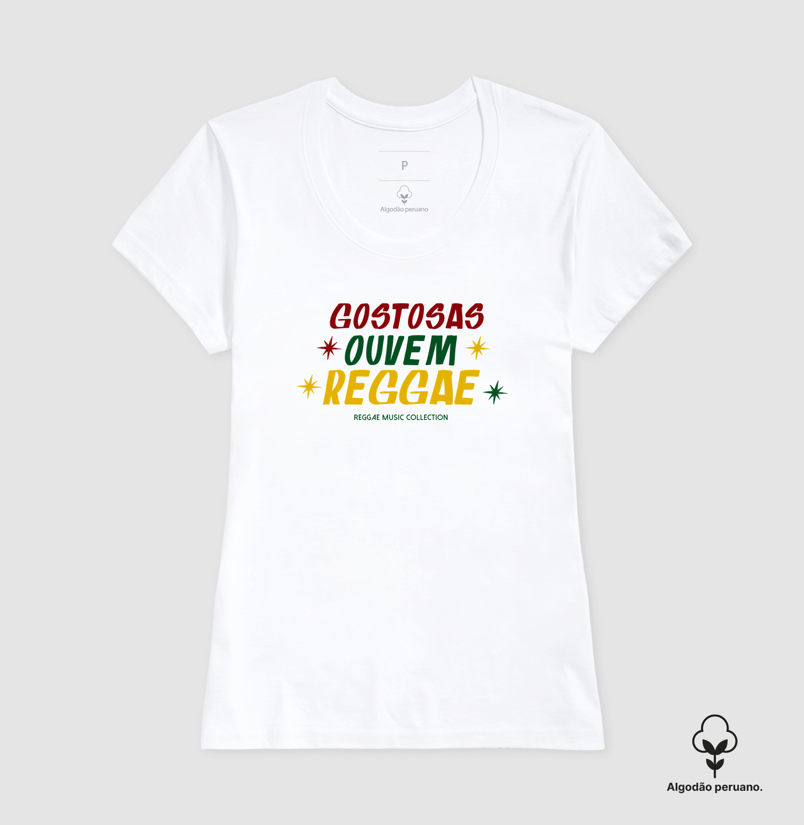 Camiseta Gostosas Ouvem Reggae! Coleção Reggae.  Masculino e feminino. Algodão Peruano. - Imagem 7