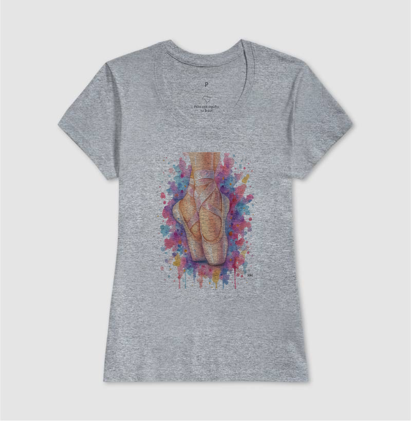 Camiseta Algodão Premium - Bailarina Aquarela  - Imagem 9