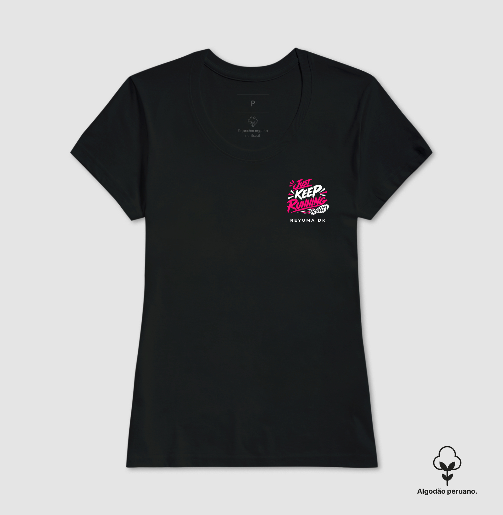 Camiseta Masculina, Feminina, Babylook e Unissex de Algodão Peruano Corrida "Just Keep Running"  - Imagem 9