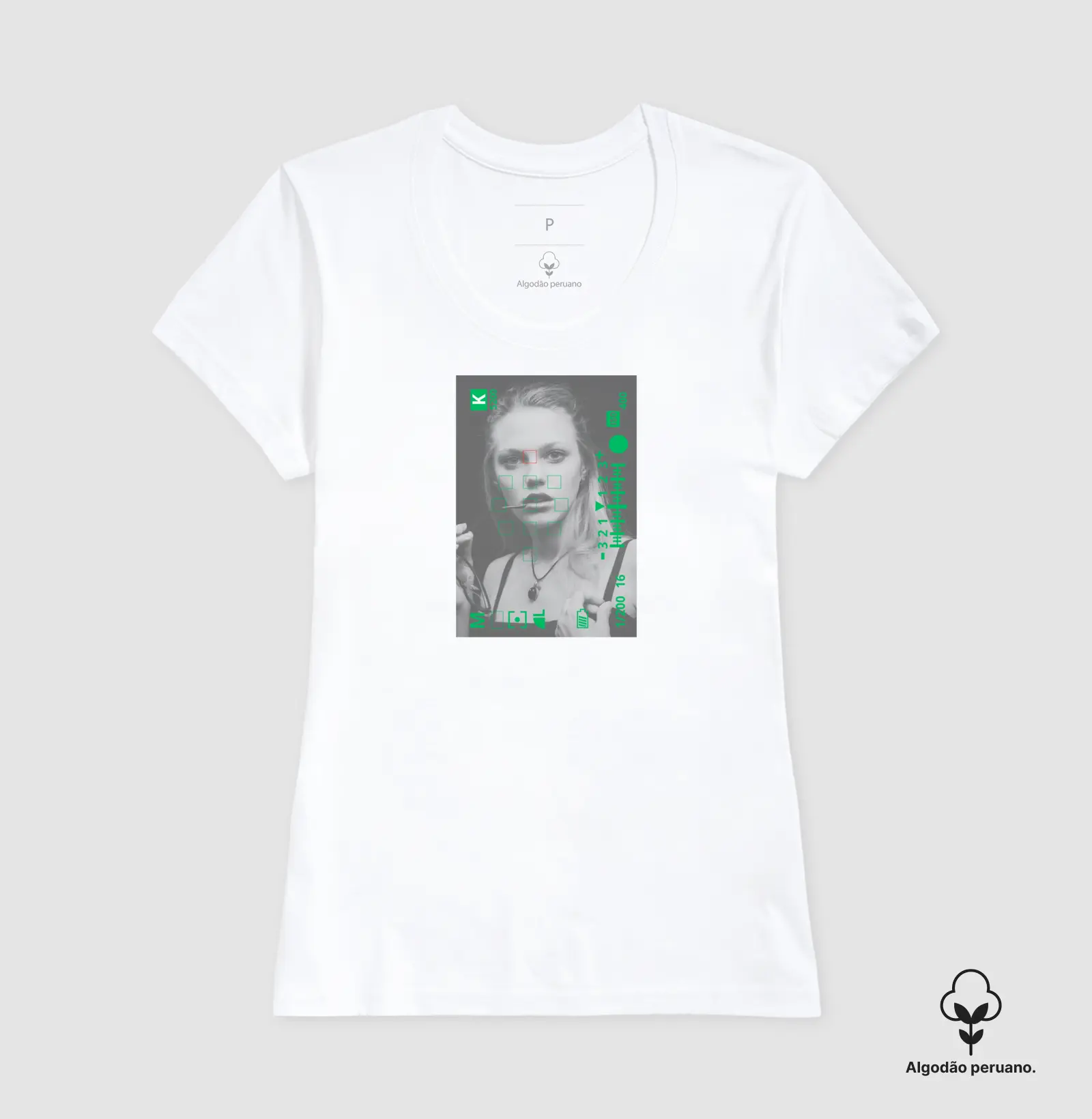 Camiseta Premium algodão Peruano, visor da câmera modelo - Imagem 5