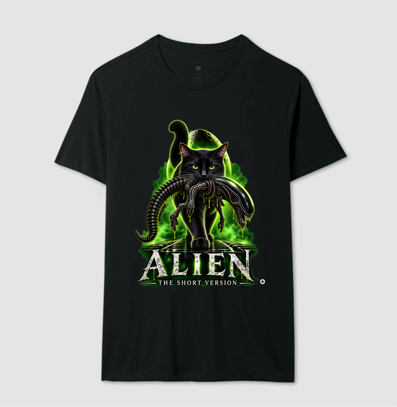 Camiseta Alien – The Short Version Gatos (pretinho) - Imagem 2