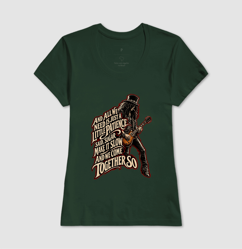 Camiseta Patience – Rock, Guitarra e Atitude | Estampa Vintage Rock - Imagem 13