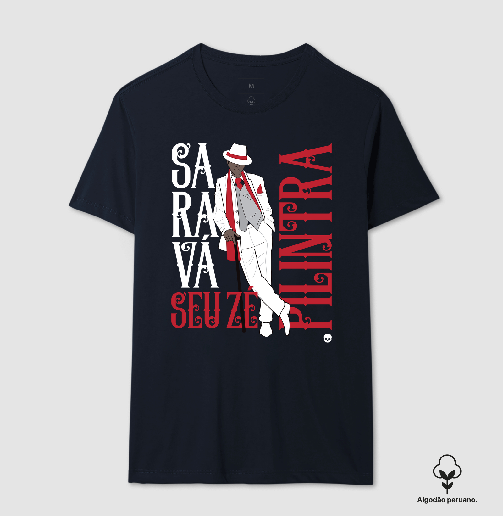 Camiseta Umbanda Saravá Seu Zé Pilintra - Em Algodão Peruano - Imagem 4