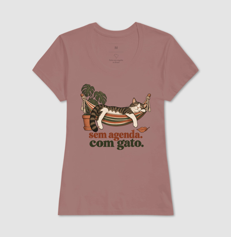 Camiseta Gato Descanso "sem agenda. com gato." | Pelo & Pano - Imagem 17