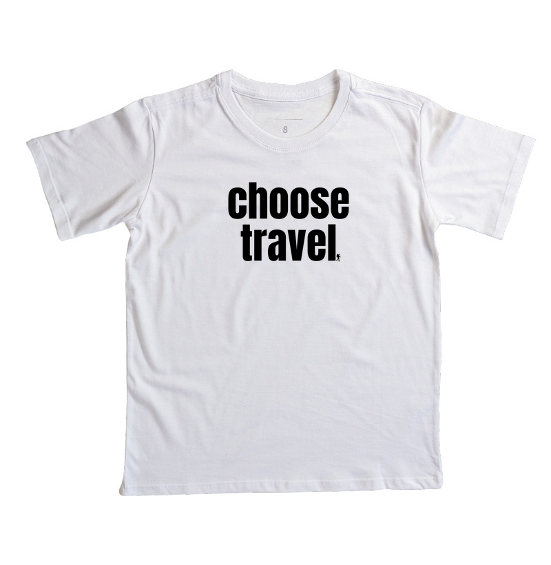 Camiseta Choose Travel | Frase Viagem Bold Minimalista | Colecao Viciados em Viagem - Imagem 4