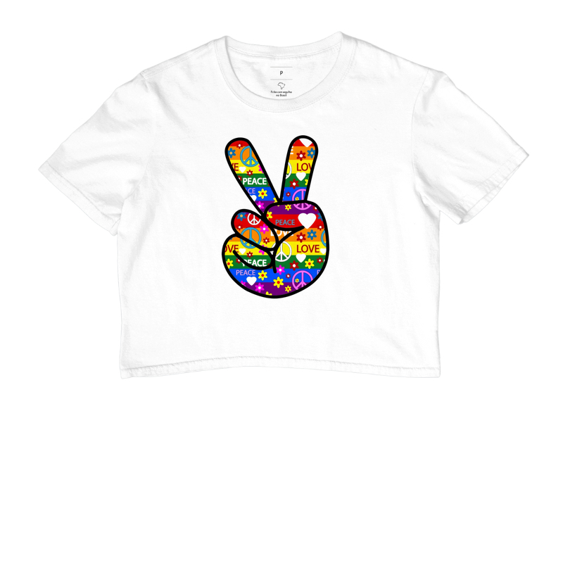 Camiseta Paz e Amor Retro - Imagem 3