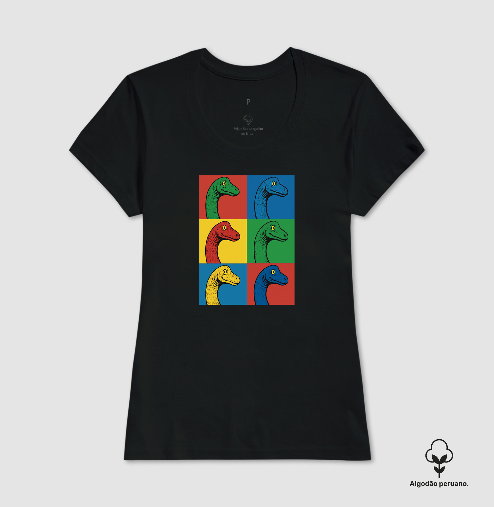 Camiseta Algodão Peruano Dino Pop Braquiossauro - Imagem 4