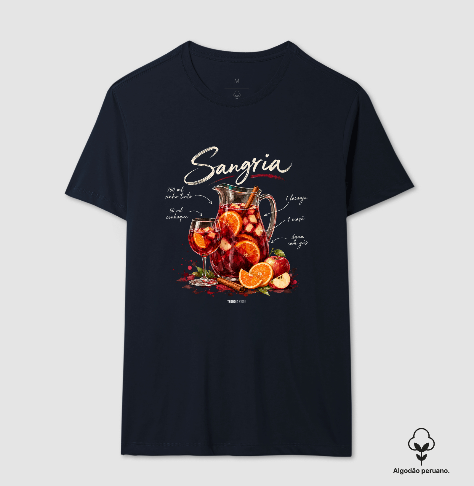 Camiseta Algodão Peruano Sangria – Drink com Vinho Tinto e Frutas - Imagem 5