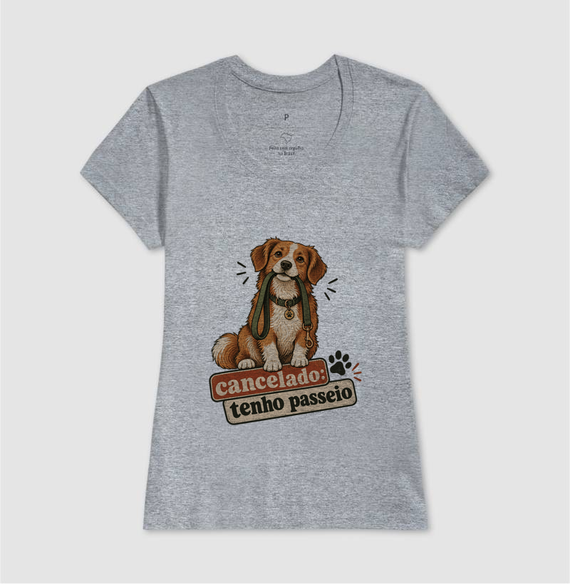 Camiseta Cachorro Engraçada "cancelado: tenho passeio" | Pelo & Pano - Imagem 9