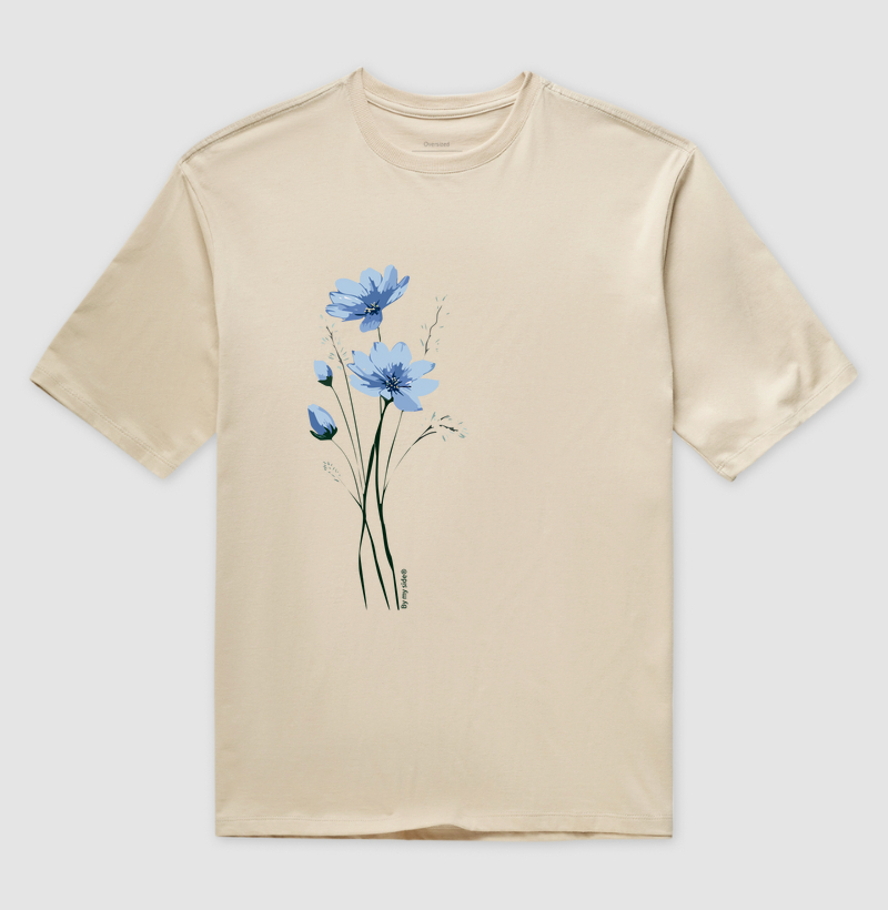 Flores Azuis 01 - Oversized
