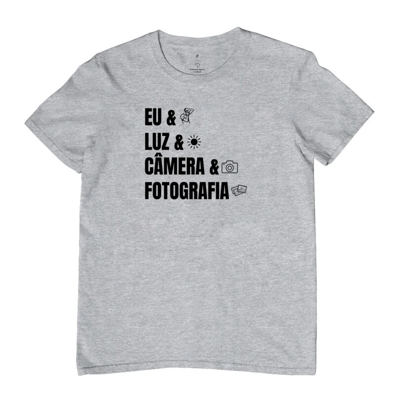 Camiseta eu, luz, câmera e fotografia - Imagem 7