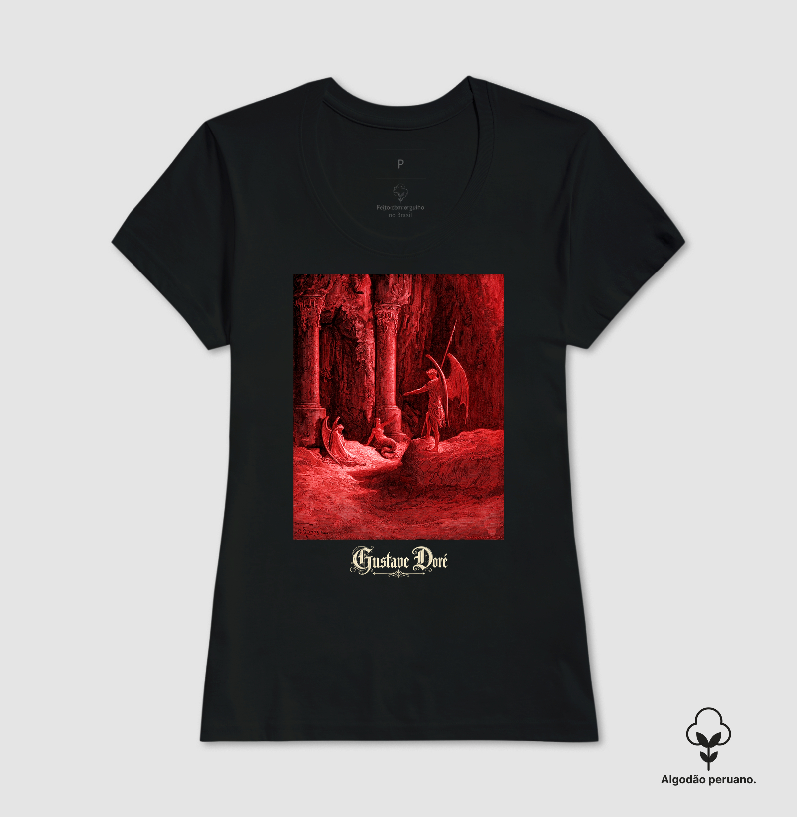Camiseta 100% Algodão Tanguis Peruano Paraíso Perdido Gustave Doré  - Imagem 3