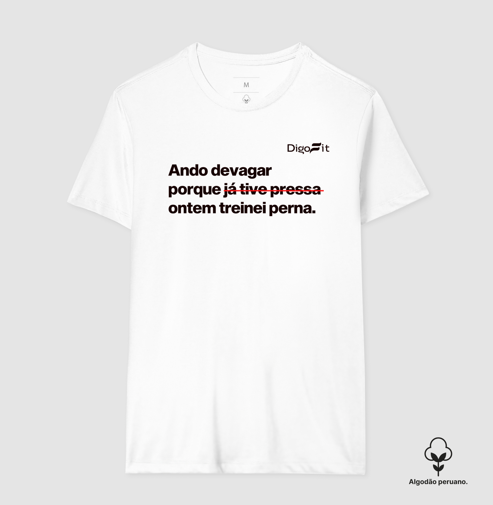 CAMISETA ALGODÃO PERUANO ACADEMIA ONTEM EU TREINEI PERNA - Imagem 2