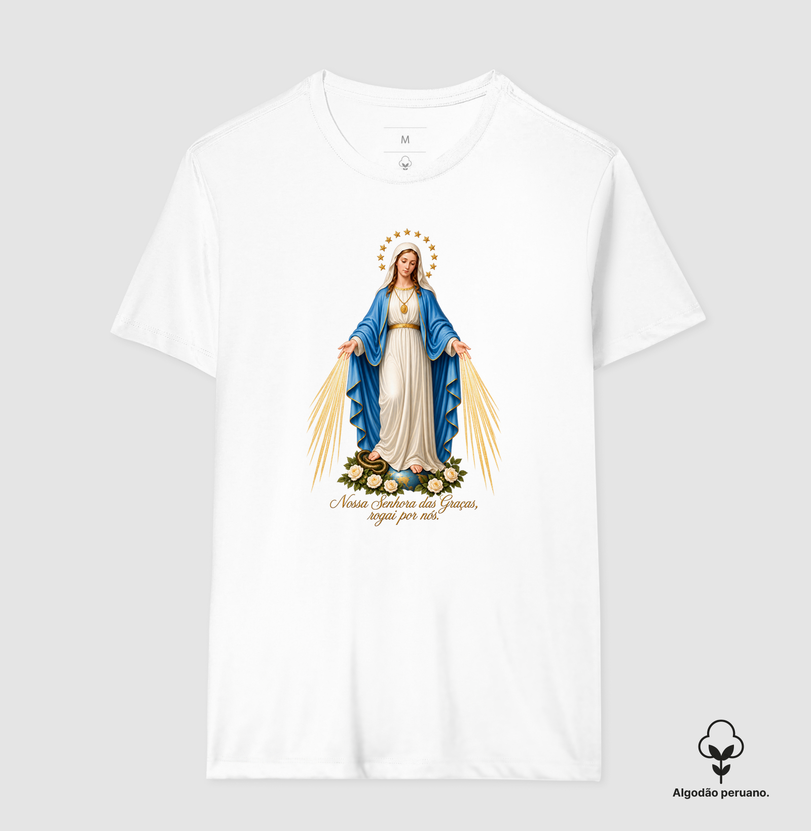 Camiseta Algodão Peruano Nossa Senhora das Graças - Imagem 3