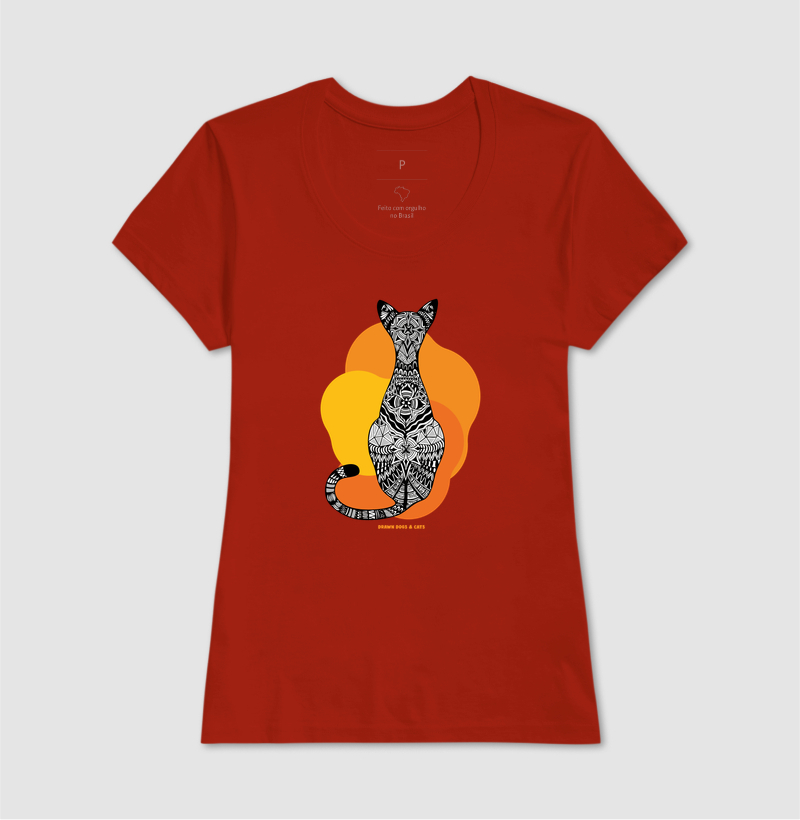 Gata de costas e fundo laranja e amarelo - Imagem 12