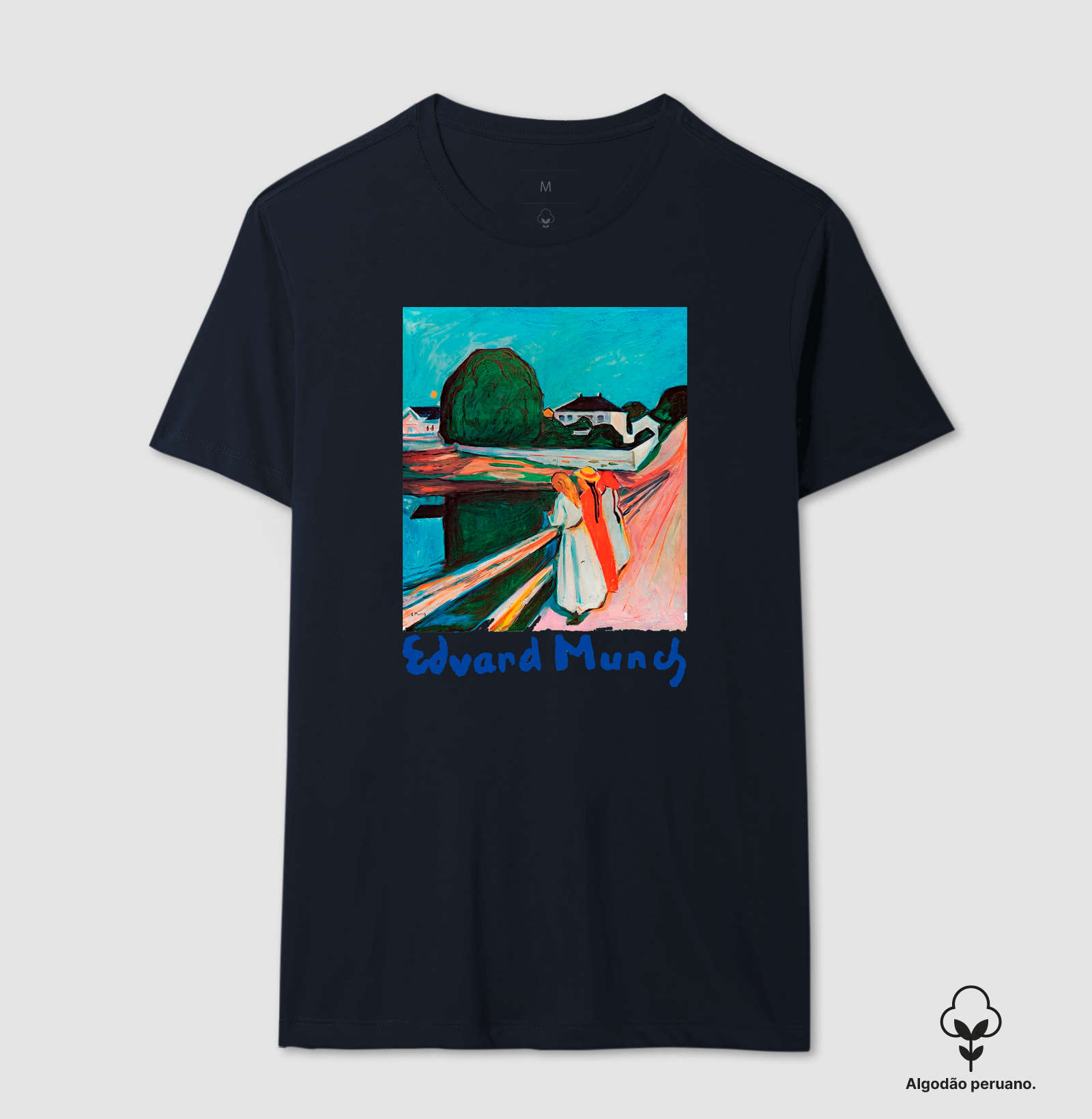Camiseta Algodão Peruano Premium Obra De Arte Edvard Munch - Imagem 7