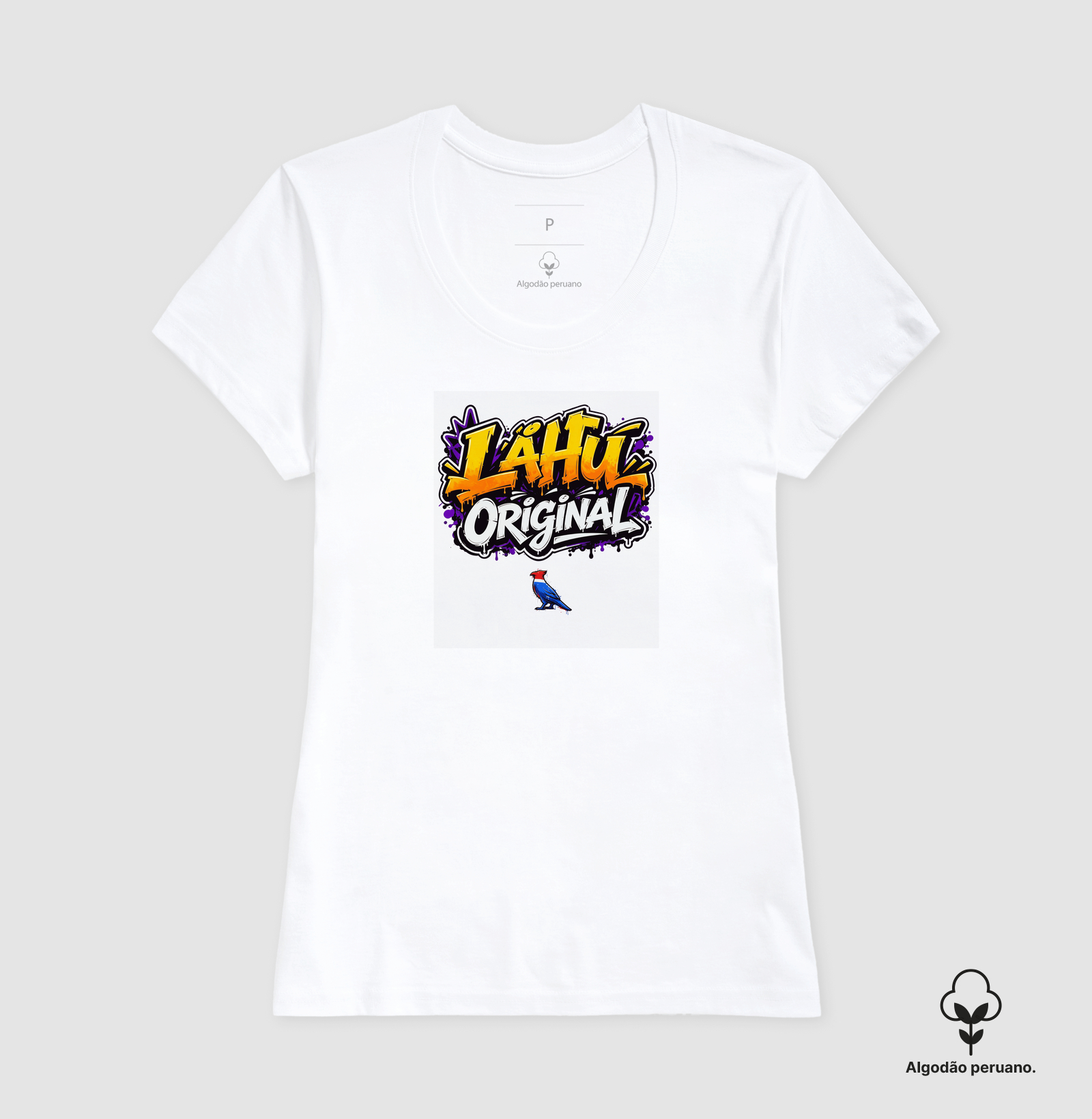 O grafite LÄHU Original brilha em tons vibrantes de laranja e roxo, traduzindo energia e movimento. Mistura perfeita entre arte de rua e moda contemporânea, feita para quem vive o estilo com propósito. - Imagem 7