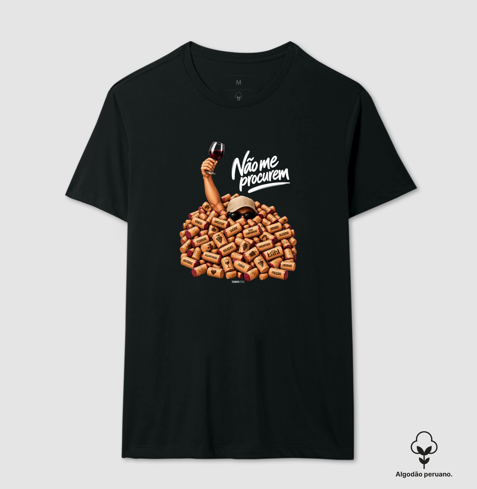 Camiseta “Não Me Procurem” – Wine Lifestyle - Versão Boné - Imagem 5