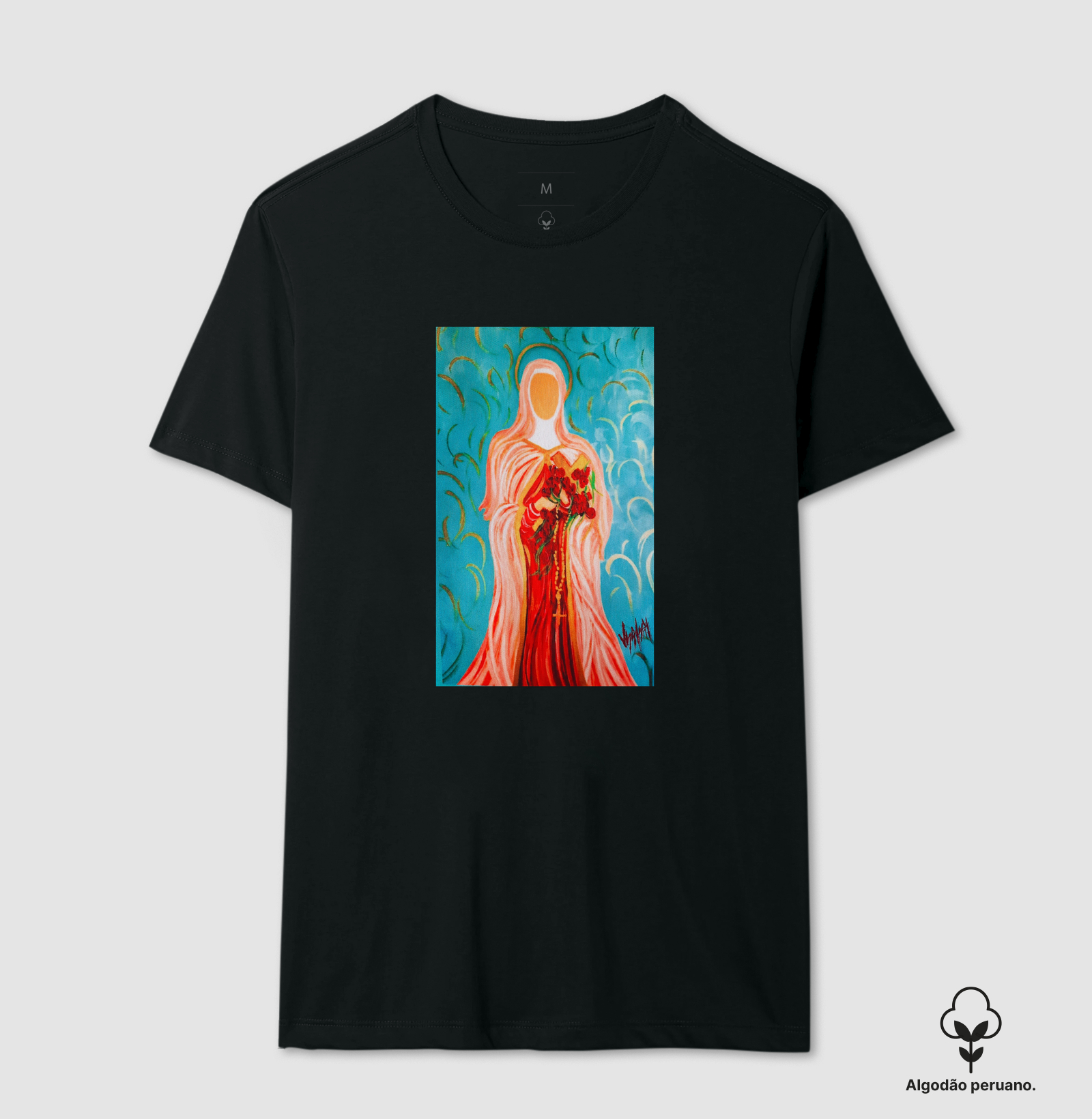 Camiseta Algodão Peruano Santa Teresinha do Menino Jesus Arte Sacra - Imagem 7