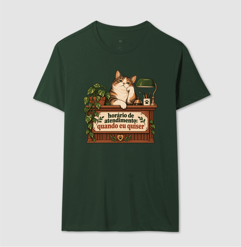 Camiseta Gato Engraçada "horário de atendimento" | Pelo & Pano - Imagem 12