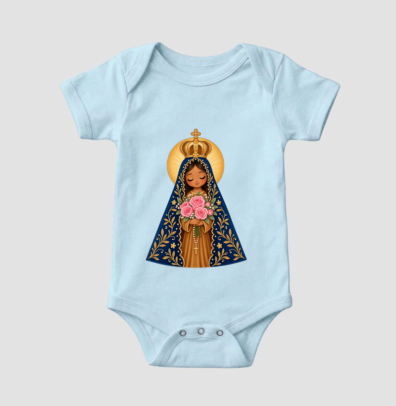 Nossa Senhora Aparecida com Flores - Baby - Imagem 4