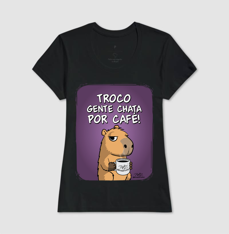 Camiseta Capivara Troco por Café - Imagem 3
