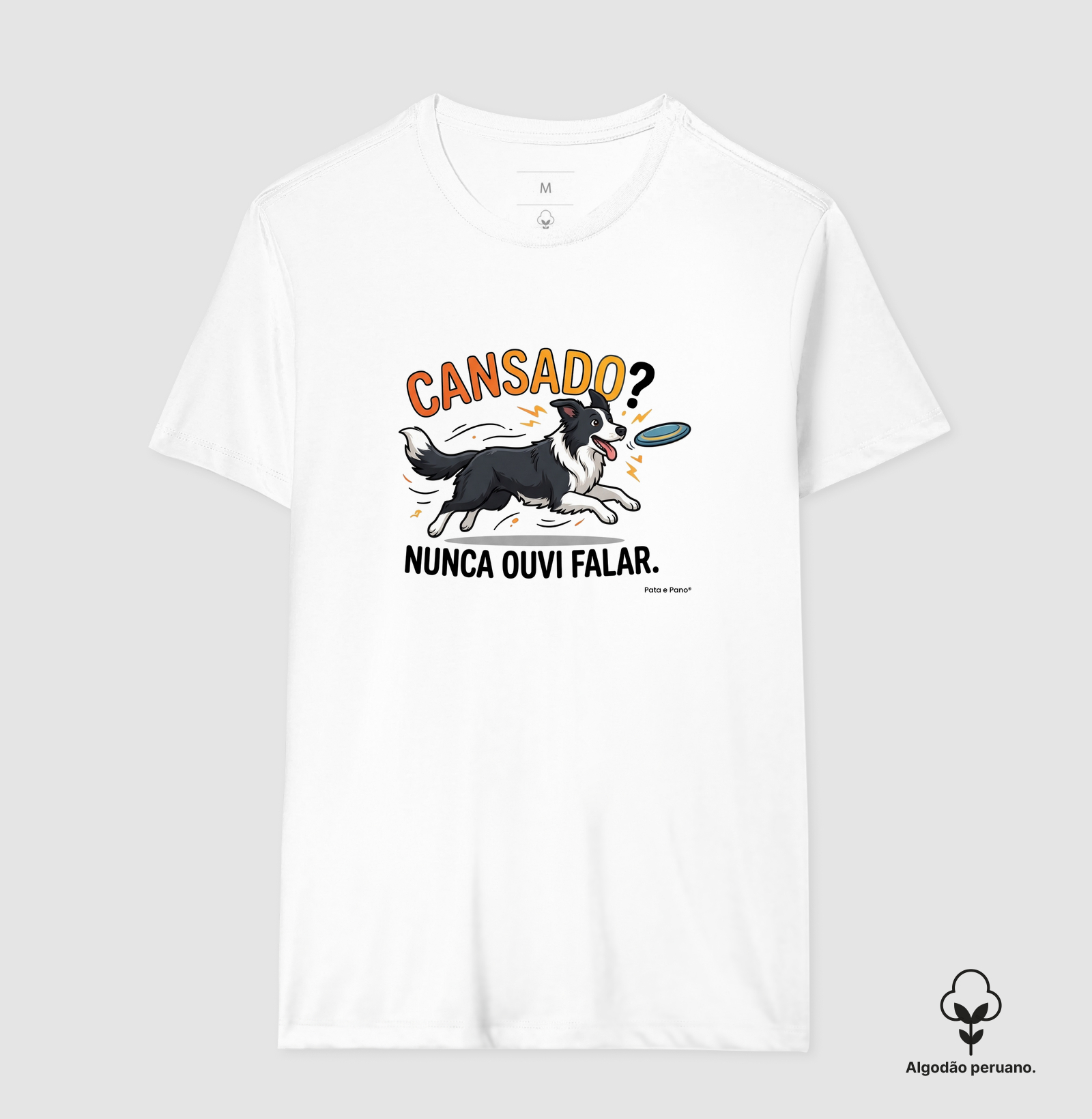 CAMISETA ALGODÃO PERUANO BORDER COLLIE CANSADO - Imagem 9