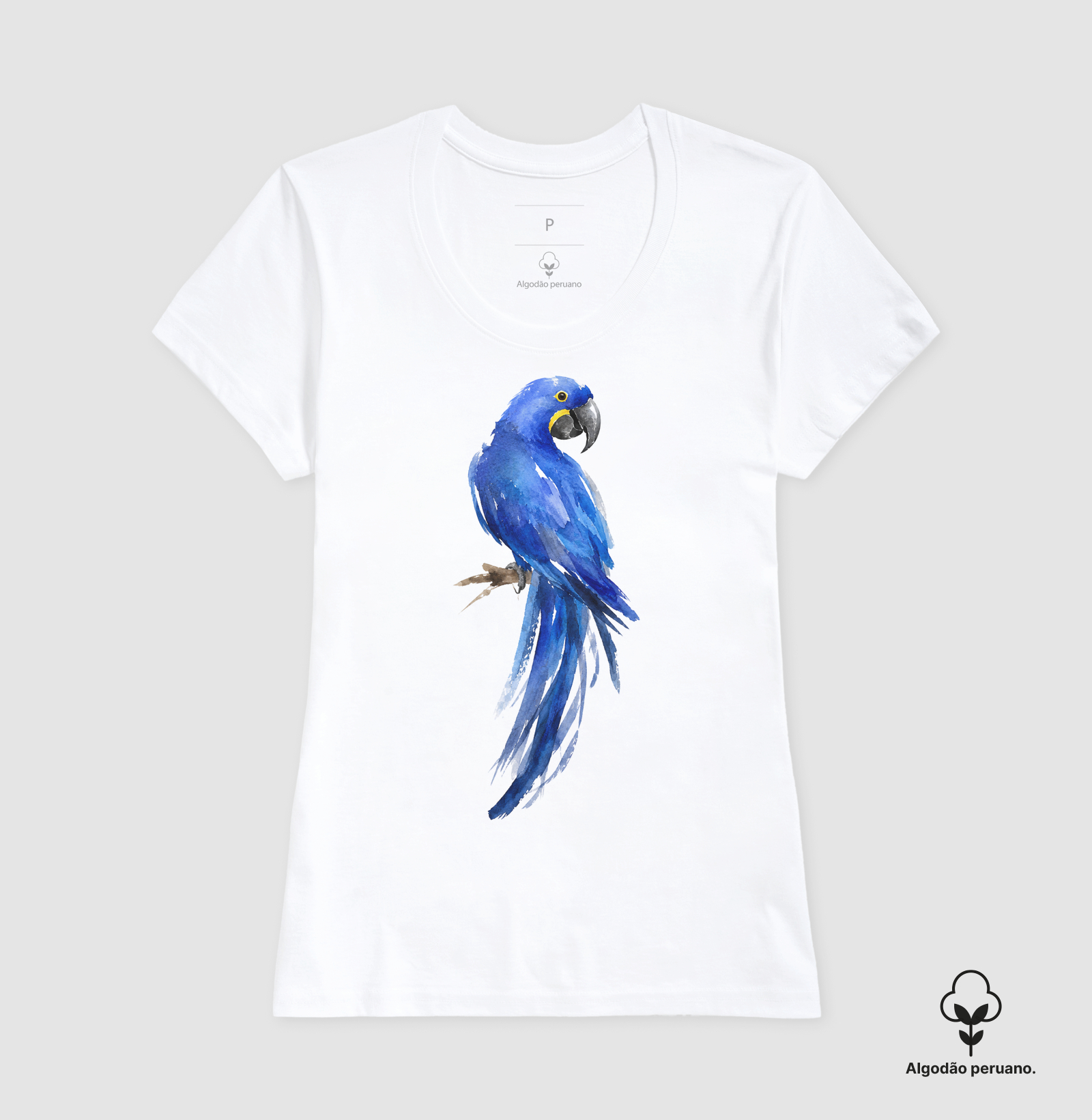 Camiseta Arara-Azul – Aves do Brasil Algodão Peruano - Imagem 6