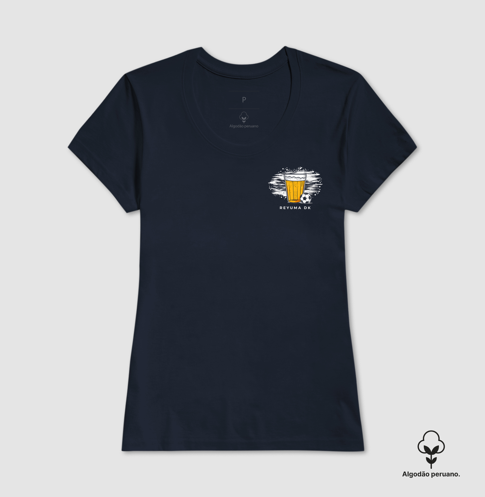 "Breja, Futebol e Torcedor" - Futebol - Camiseta Algodão Peruano Masculina, Feminina e Babylook - Imagem 3