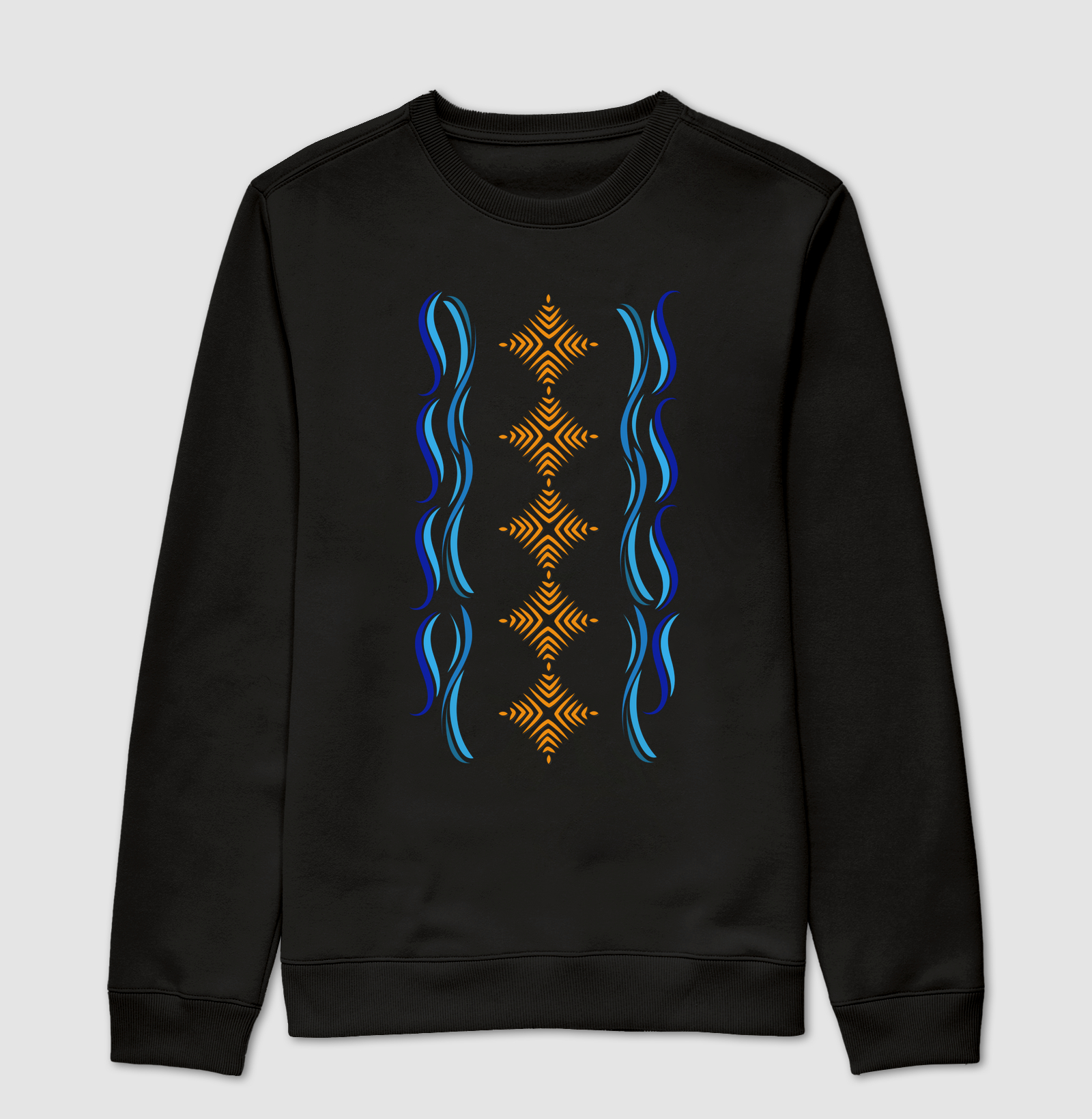 T-shirt Indígena- Grafismo Tsamata Piruara – A Escama que Guarda o Movimento do Rio - Imagem 3