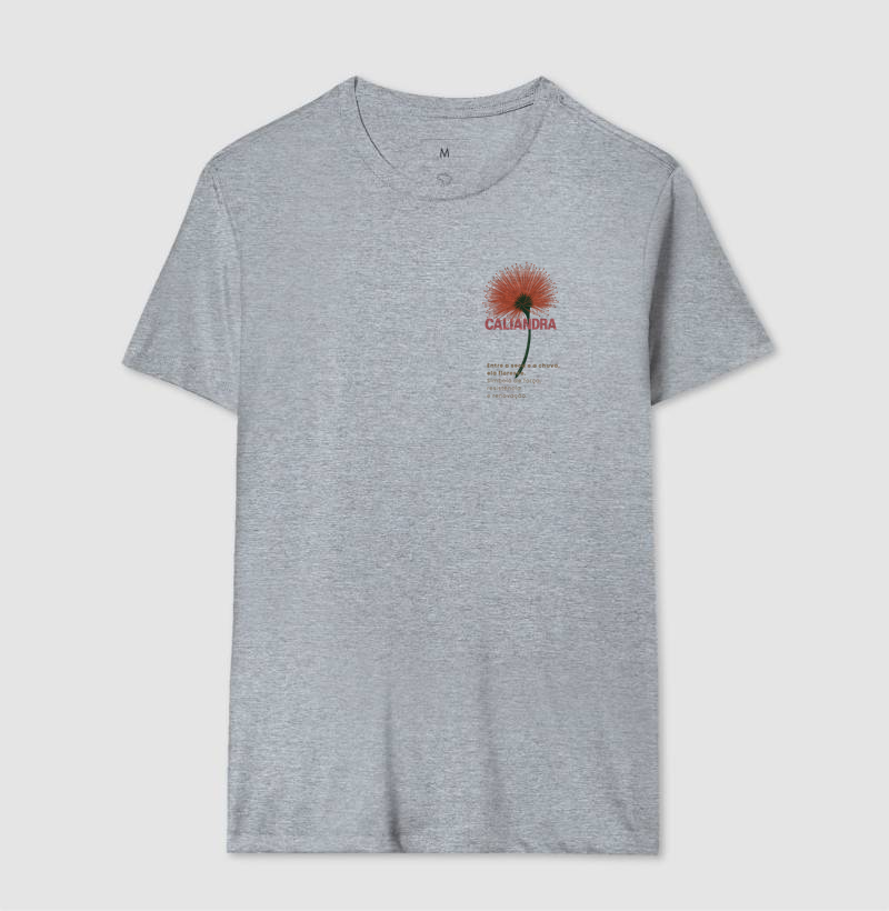 Camiseta Branca Caliandra Flor do Cerrado 100% Algodão - Imagem 5