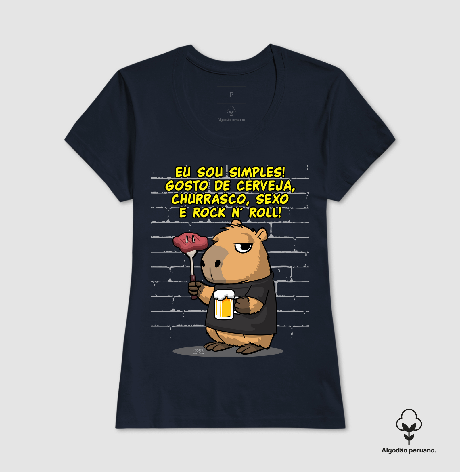 Camiseta Capivara rock simples - Imagem 4