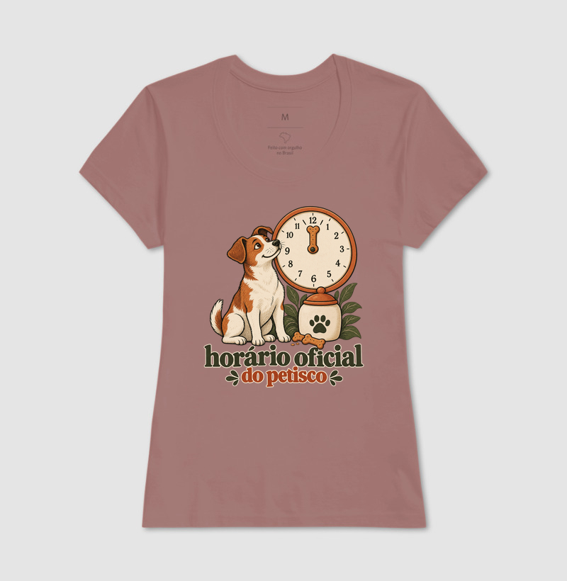 Camiseta Cachorro Petisco "horário oficial do petisco" | Pelo & Pano - Imagem 17