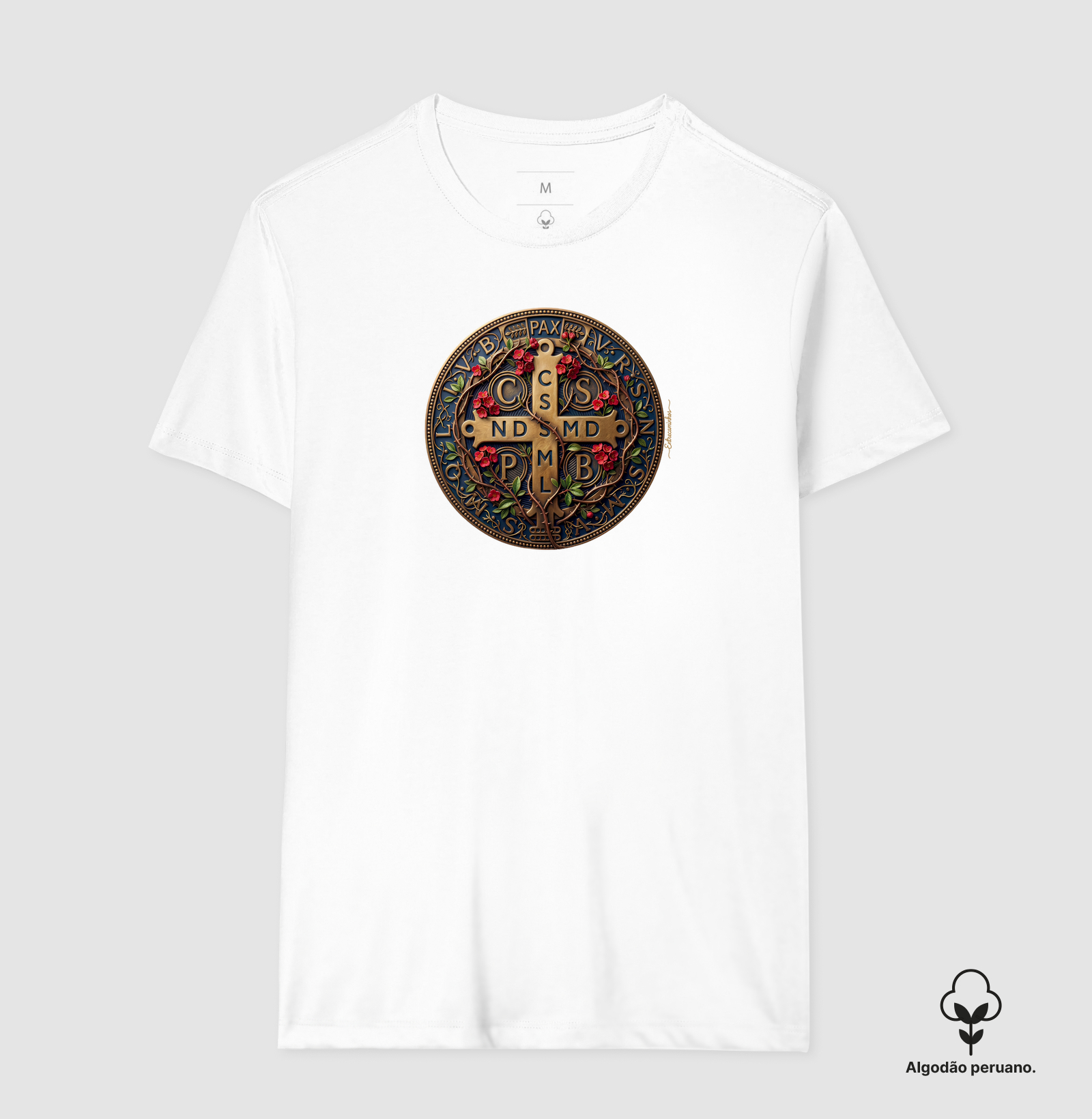 Medalha de São Bento e Flores Coroa-de-Cristo | Arte Sacra Exclusiva - Imagem 9