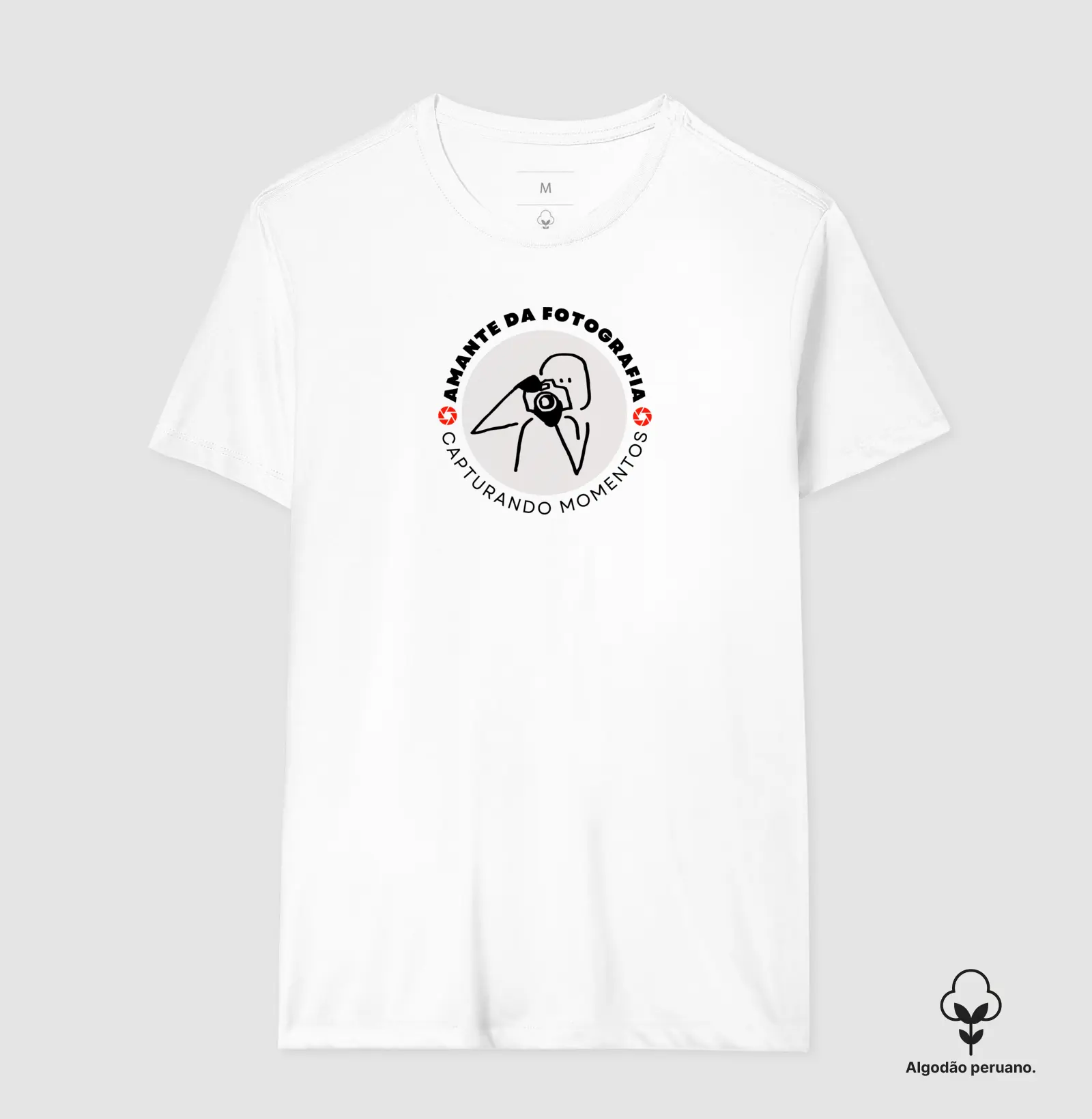 Camiseta Premium algodão Peruano amante da fotografia - Imagem 4