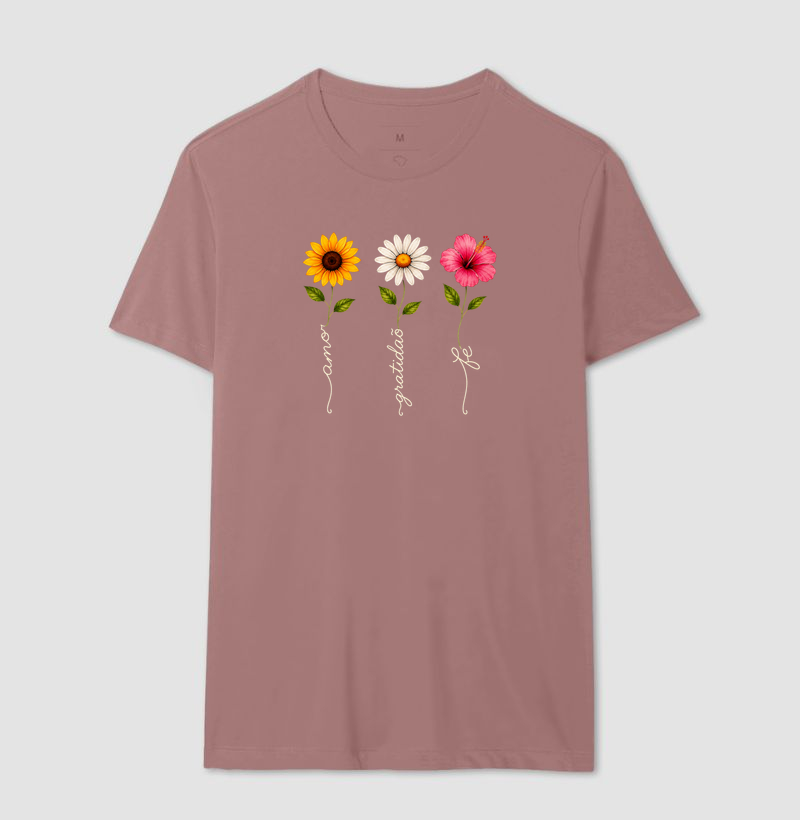 Camiseta Floresça com amor, fé e gratidão. - Imagem 16
