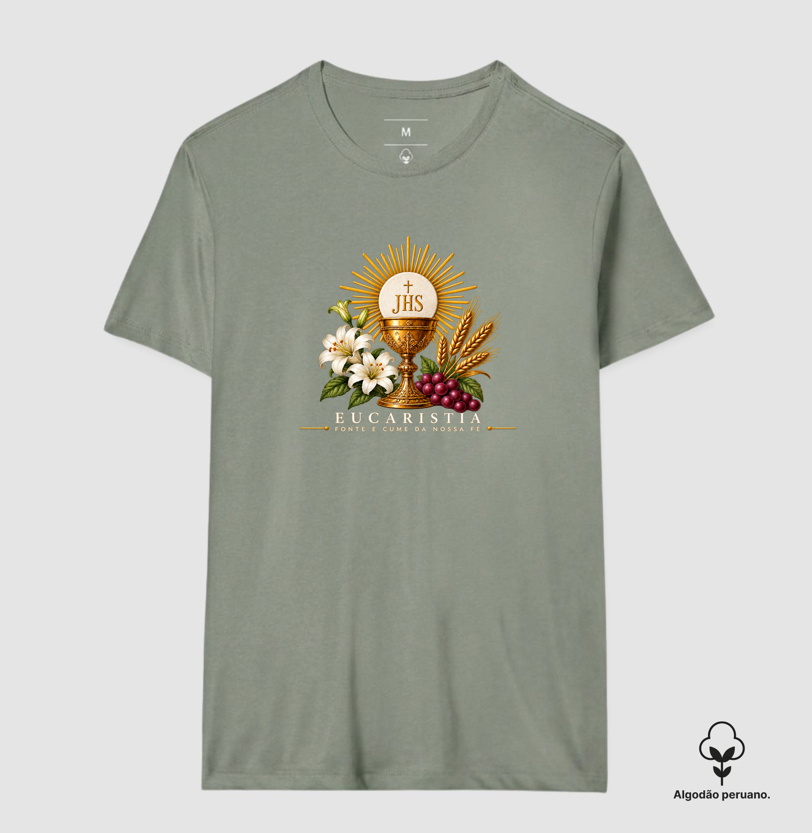 Camiseta Algodão Peruano Eucaristia, fonte e cume da nossa fé - Imagem 8